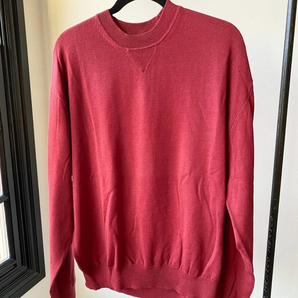 FAIRWAY & GREENE Men's Russet Merino Wool Long Sleeve Crew Neck Sweater sz L - Picture 1 of 12